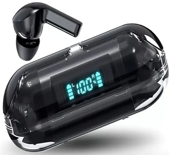 Fone de Ouvido Sem Fio Aero Bluetooth 5.3 Design Compacto com Mostrador Digital 