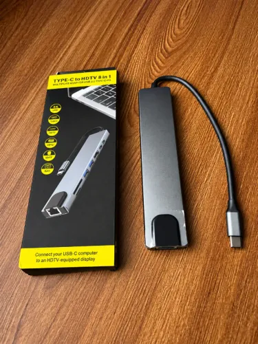 Hub USB-C 8 em 1 Adaptador HDMI 4K RJ45 Original Lacrado