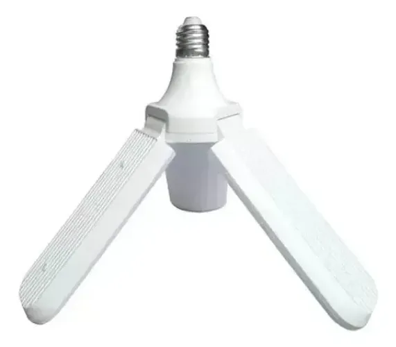 Lâmpada Três Pás Dobrável Ajustável Branca 45w Cor da luz Branco-frio