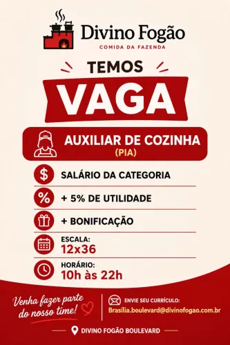 Auxiliar de cozinha - 12x36 - Pia 