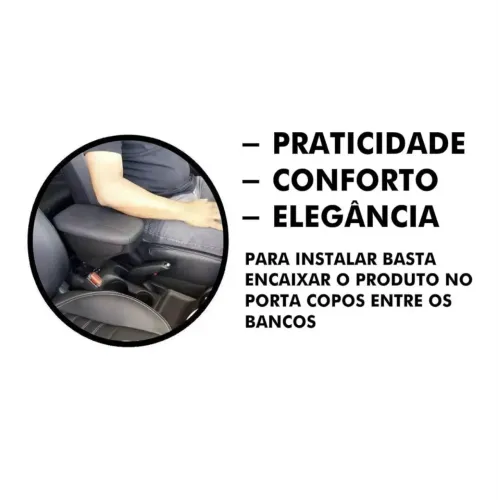 Apoio de Braço Compatível com Novo Polo/Virtus tecido grafite sem costura (2016/...)