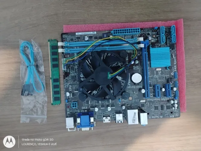 KIT PLACA MÃE ASUS COM I3 TERCEIRA GERAÇÃO+PENTE DE 4GB+COOLER CPU+CABO SATA