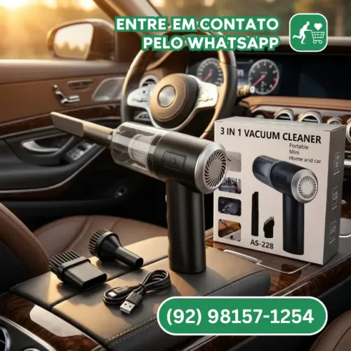 Mini Aspirador de Pó Portátil Recarregável 2 em 1 Sem Fio