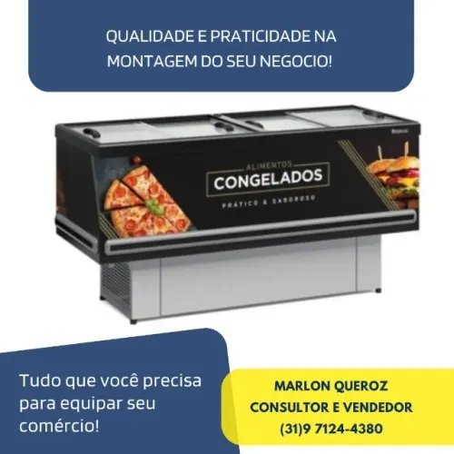 Ilha de Congelados 2M Gelopar Vidro Reto