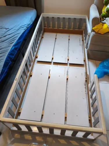 Cama Infantil Montessoriana Solteiro Branco e Cinza 