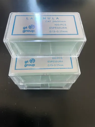 100x Lamínulas De Vidro P/ Microscopia 24x50mm 0,13-0,16mm