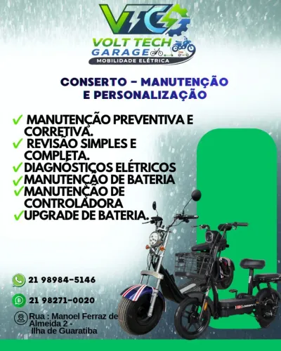 Serviços de manutenção e consertos bicicleta elétrica, patinetes e scooter elétricos