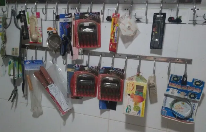 Dois Suportes inox para utensílios multiuso 