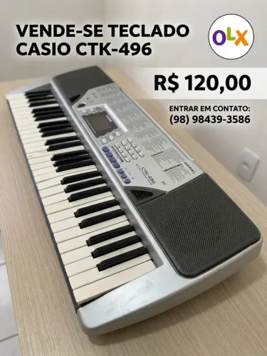 Teclado Musical Casio CTK-496 - R$ 120,00