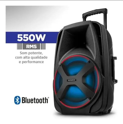 Caixa Amplificada Mondial Cm-550 Com Bluetooth, Usb Rádio Fm E Função Tws