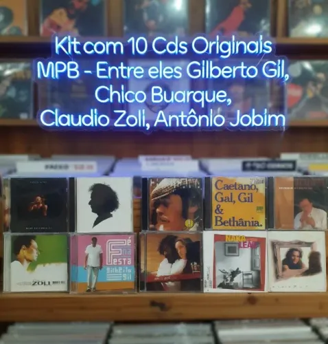 Kit com 10 Cds Originais MPB - Entre eles Gilberto Gil, Chico Buarque, Claudio Zoli, Antôn