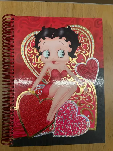 Caderno universitário Betty Boop Grafons, nunca usado. 