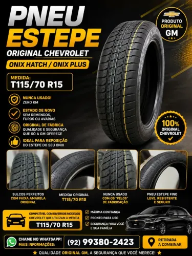 Pneu Stepe Fino T115/70 R15 Onix Plus e Hatch 