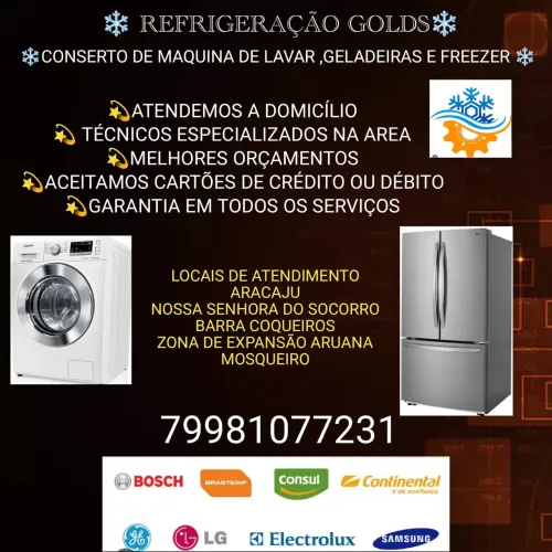 Conserto de máquina de lavar e geladeira