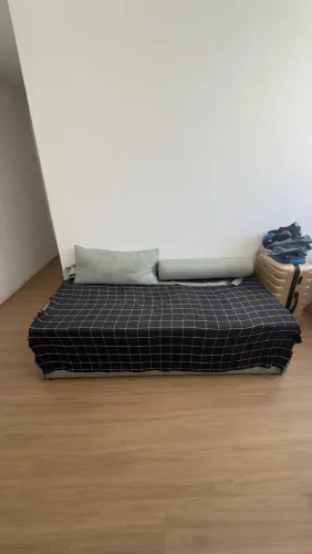 Sofá-Cama Bicama Casal Cinza Claro - Dobrável 188 cm