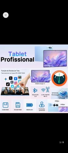 Tablet Android Com Capa Para Estudo E Trabalho Cor Roxo