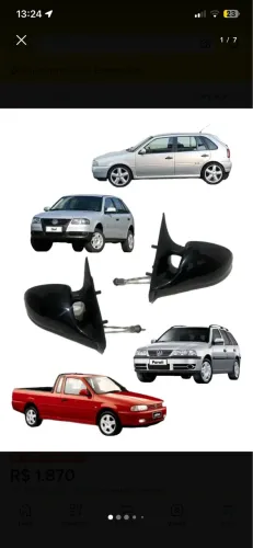 Retrovisor indy GOL G2 G3 G4 4 portas 