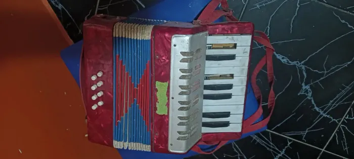 Acordeon pequeno para crianças; funcionando perfeitamente