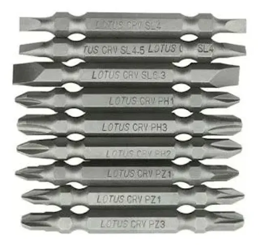 Ponta Bits Ponta Dupla Fenda Philips 1/4 Cr-v 9 Peças