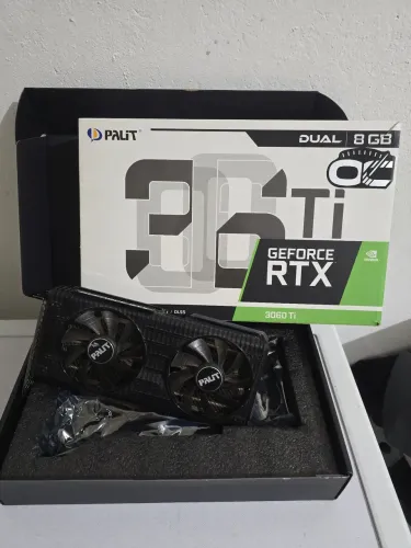 Placa de Vídeo Palit RTX 3060 Ti 8GB GDDR6X Dual OC, DLSS, Ray Tracing - 100% Testada