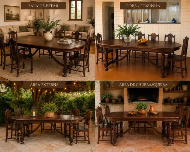 Mesa de  Madeira Maciça / Jacarandá - Perfeita Estado de Conservação 