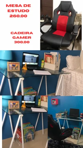 Mesa escrivaninha e cadeira gamer