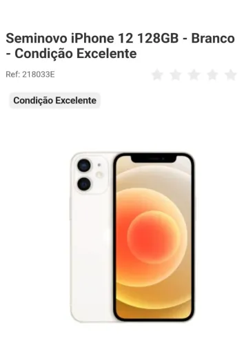 Iphone 12 Branco 128 gb excelente estado (na caixa, sem um arranhão)