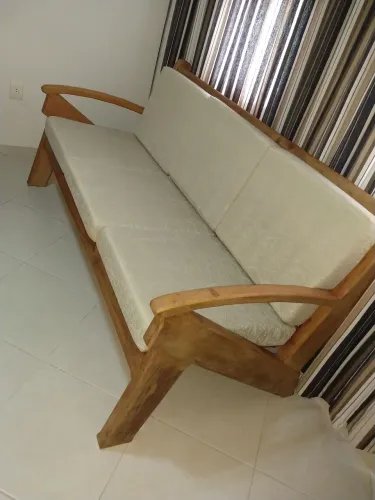 Conjunto de sofá madeira de demolição