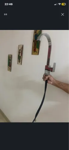 Torneira coz monocomando prateada flexível