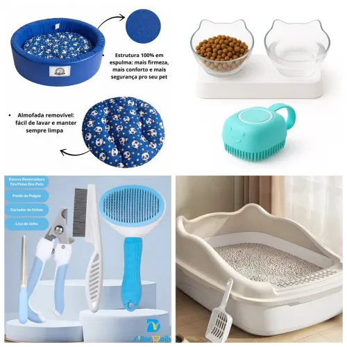 Kit Premium Pet (Novo/Sem Uso) - Caminha Impermeável, Caixa Furba e Acessórios - Betim