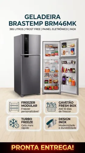 (LACRADA) Geladeira Brastemp 385 Litros | Nota Fiscal