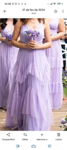 Vestido de festa tule sem brilho