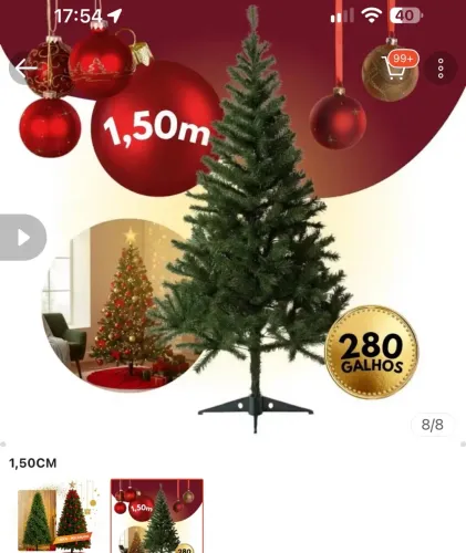 Árvore de Natal 1.50 - um metro e meio