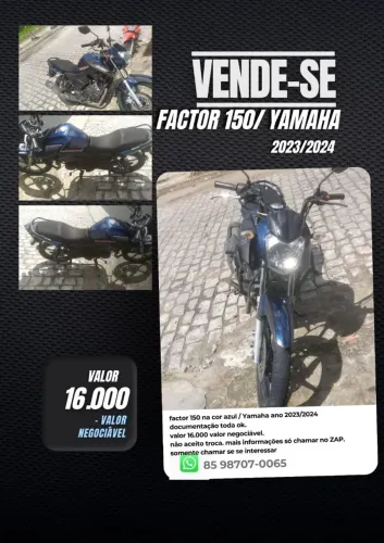vendo moto factor 150 azul 2023/2024