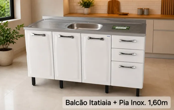 Balcão Aço Itatiaia para Pia