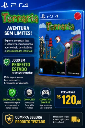 Jogo Terraria Original Playstation 4 Lacrado Aceitamos Proposta 