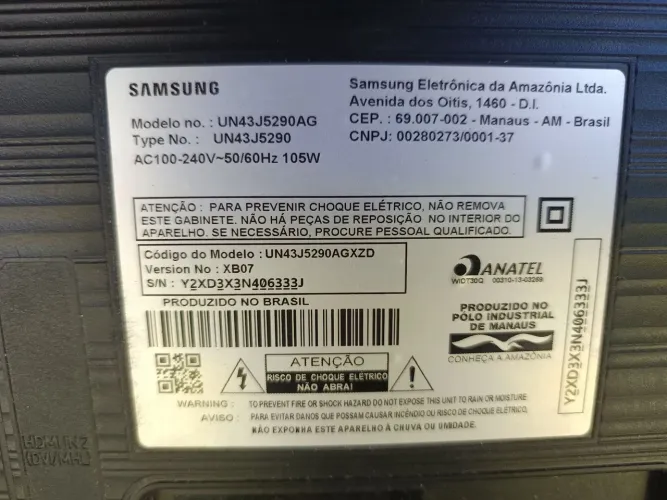 Smart TV Samsung Retirada de Peças