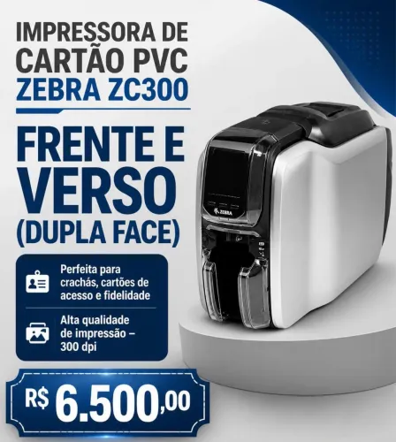 Impressora de cartão pvc zebra Zc 300