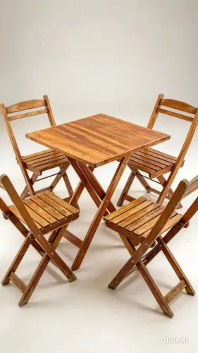 Mesa de quatro cadeiras de madeira 2 mesas