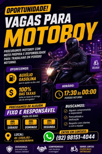 Vaga - motoboy / entregador