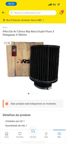 Filtro RS RSP RACE DUPLO FLUXO ALTO DESEMPENHORSP1105R