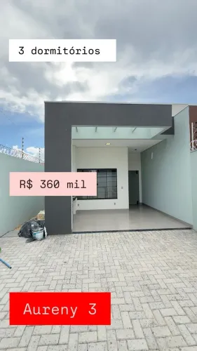 CASA À VENDA 3 QUARTOS - AURENY 3 - PALMAS TOCANTINS