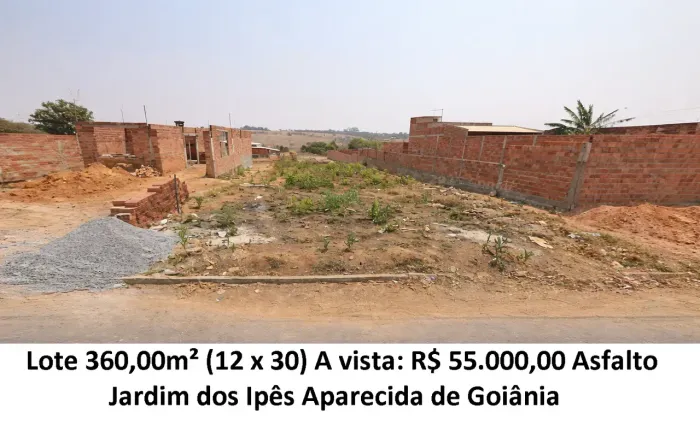 Leia a descrição: Lote 360,00m² (Asfalto) Jardim dos Ipês