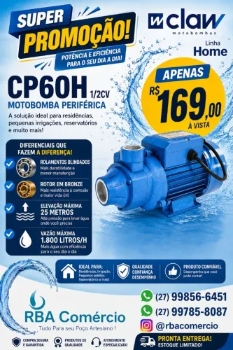 Bomba Periférica 1/2cv CP60H Claw