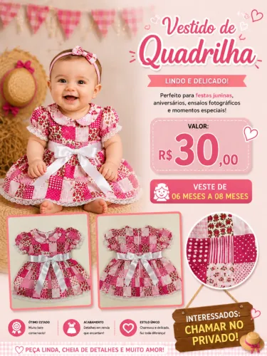 vestido junino quadrilha