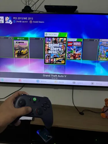 Xbox 360 hd mais controle sem fio com jogos