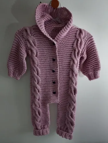 Macacão de tricô infantil feminino