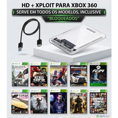 HD Externo 500GB + AURORA XBOX 360
