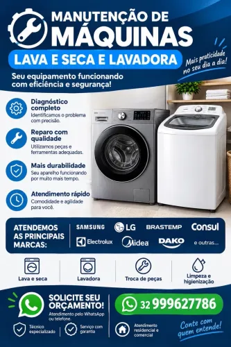 Manutenção de Máquinas Lava e Seca e Lavadora