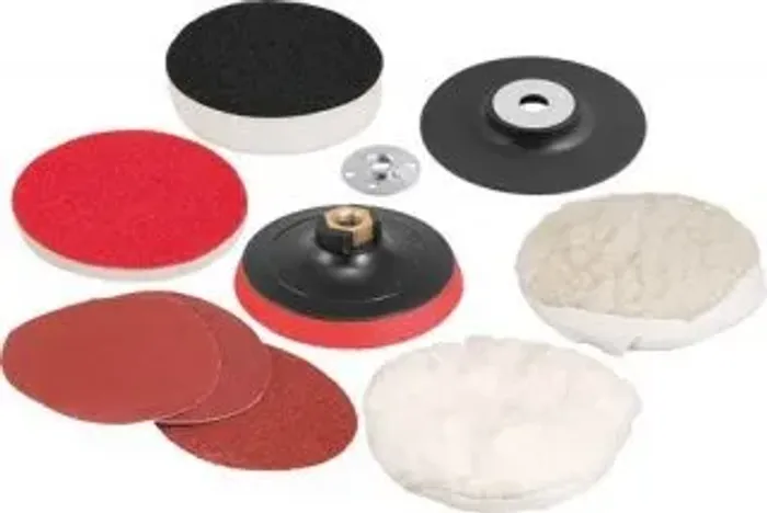 Jogo de discos para lixar e polir 4.1/2" e suporte com pluma (sistema fixa fácil) VONDER